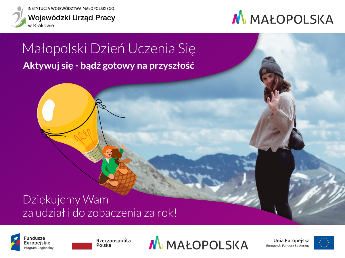 Banner reklamowy Małopolskiego Dnia Uczenia się - zakończenie