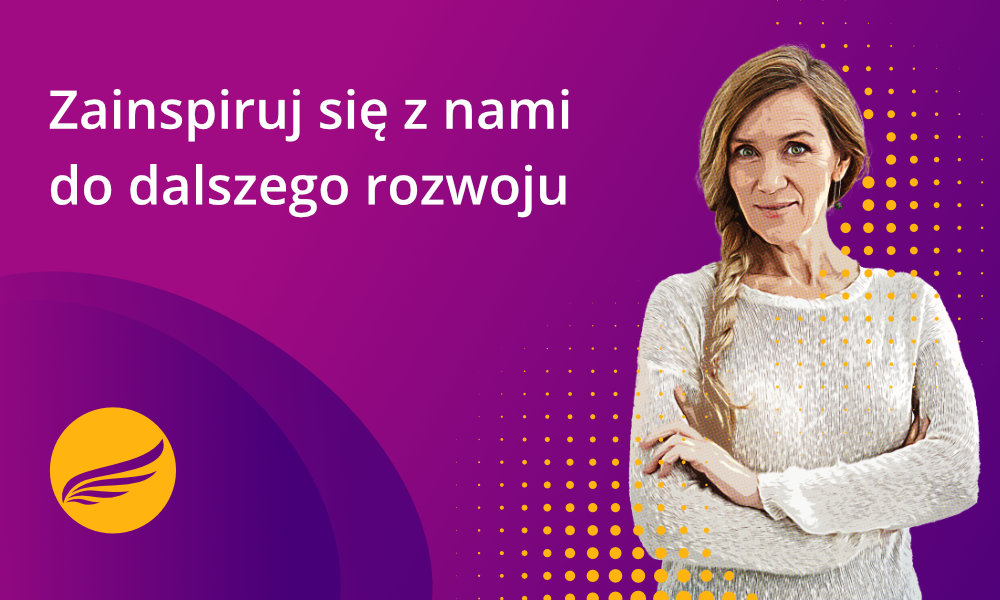 Uśmiechnięta kobieta z warkoczem i napisem Zainspiruj się do dalszego rozwoju prowadzi do artykułu o kompetencjach przyszłości